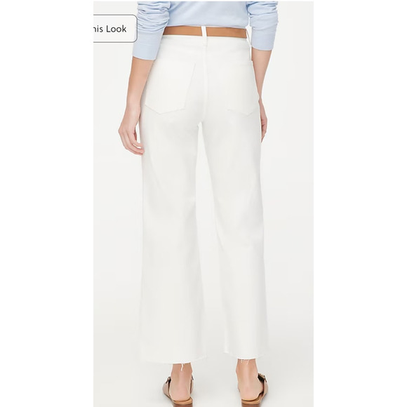 J. Crew Wide-Leg Crop Stretch Jean in All-Day Stretch Seashell White Size‎ 33 - Picture 3 of 10